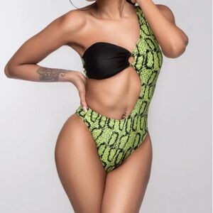 Snakeskin one piece swimsuit